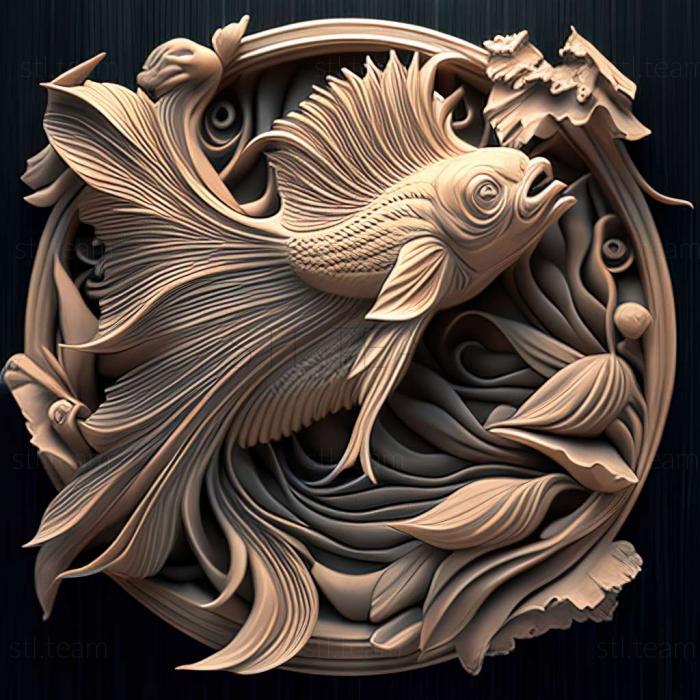 3D model Fighting fish fish (STL)